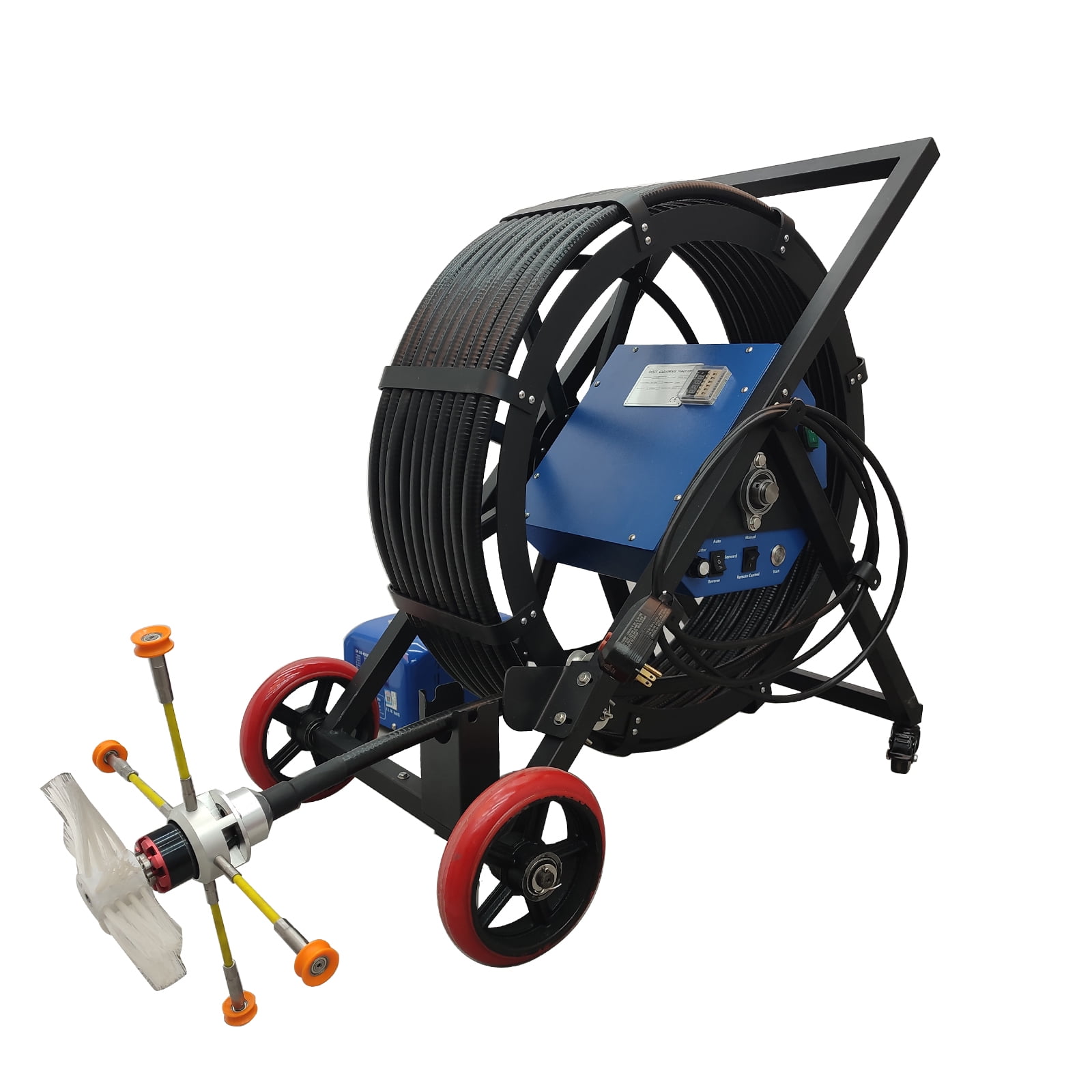 Air Duct Cleaning Machine Adjustable Speed Rotary Brush Pipe Cleaner Equipment for Duct Range 80-800mm