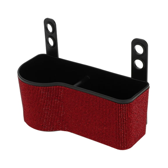 Unique Bargains Car Trash Can Portable Front Seats Trash Bin Red 1 Pc 7.5" Length 3.2" Width 3.5" Height Plastic