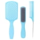 thumbnail image 1 of Juego de peine para el cabello, resistente al calor, antiestático, buena sensación en la mano, Kit de cepillo para peinar el cabello, azul en caja, 1 of 5