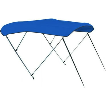 Seal Skin Covers 3 Bow Bimini Top Cover, Waterproof Sun Shade Boat Canopy with Straps & Aluminum Frame, Blue, 6'L X 46" H X 67"-72"W