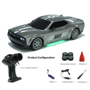 1:20 Scale 4WD RC Drift Car, 2.4GHz Remote Control Racing Car, 20km/h High Speed with LED Lights, Alloy & Plastic Construction, for Adults and Hobbyists FQD15 Silver Gray
