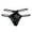Black, variant on Women's Shiny Silver Ribbon Hollow T Pants Thong Underwear Beige S