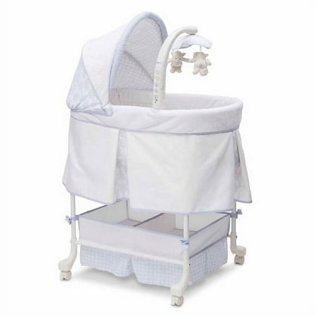 Simmons Kids Gliding Bassinet Royalton with Electronic Mobile, White