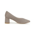thumbnail image 3 of BLISSFUL STEP Women's Pointy Toe Slip-on Low Block Heels Pumps, 3 of 6