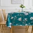 thumbnail image 2 of Premium Floral Vinyl Tablecloth Set - Waterproof Oilproof PVC Table Cover for Rectangle Tables- Heavy-Duty Indoor/Outdoor Use (60" x 70“ Rectangular), 2 of 6