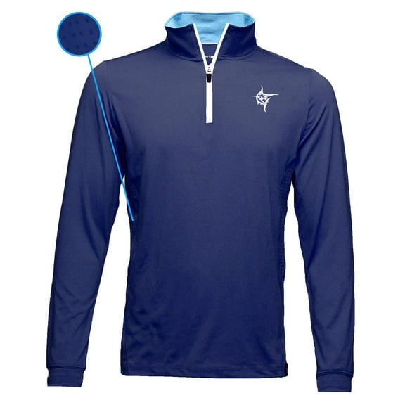 White Water Monterey 1/4 Zip Cotton Pullover Shirt (Slate Blue, Small)