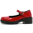 thumbnail image 2 of DADAWEN Women's Mary Jane Shoes Platform Thick Heel Dress Shoes Red Patent 7.5 US, 2 of 4