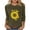 Army Green, variant on Fall Fashion Must Haves Women's Ribbed Knit Top 3/4 Sleeve Round Neck with Floral Print Design Tees Tshirts Blouse for Date Night Women Fall Clothes