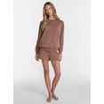 thumbnail image 2 of No Boundaries Pullover Crewneck Sleep Top with Long Sleeves, Women's XXS-3X, 2 of 5