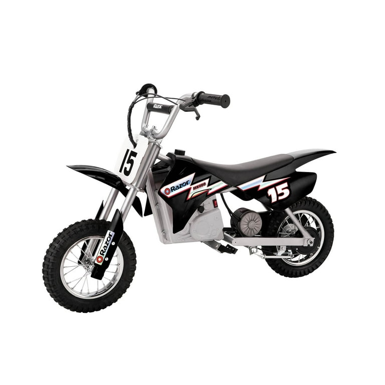 Razor MX350 Dirt Rocket Electric Black Moto Bike with Youth Full Face Helmet