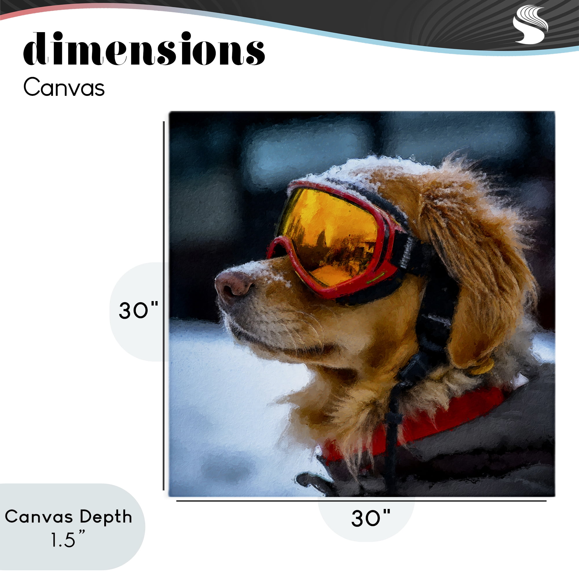 Stupell Industries Ski Goggles Dog Canvas Wall Art, design by Sean Parnell