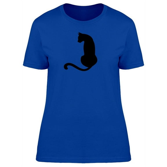 Black Cat Silhouette Backside T-Shirt Women -Image by Shutterstock, Female Medium