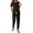 Black, variant on Fantaslook Pajamas Sets for Women Short Sleeve Henley Shirt and Pants With Drawstring Casual Lounge Wear Sets Summer Outfits