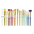 thumbnail image 3 of Hello Hobby Round, Filbert, Flat, Fan, Liner Synthetic Bristle Art Brushes (15 Pieces), Age Group 3+, 3 of 7
