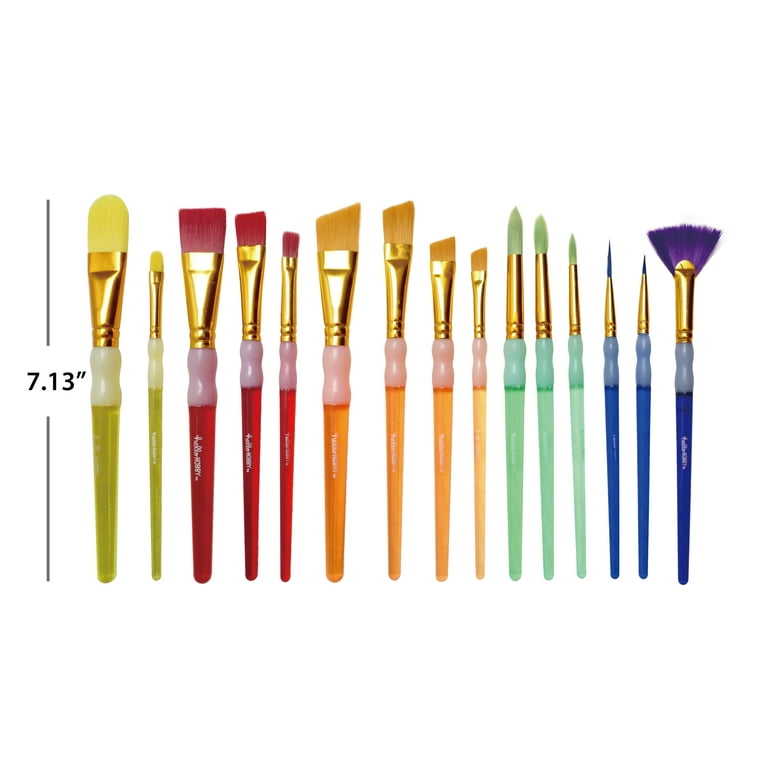 U.S. Art Supply 15 Piece Multi-Purpose Artist Paint Brush Set