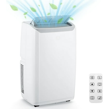 12,000 BTU Portable Air Conditioner + Heater, 3-in-1 AC Unit for Rooms up to 550 Sq. Ft, 24H Timer, White