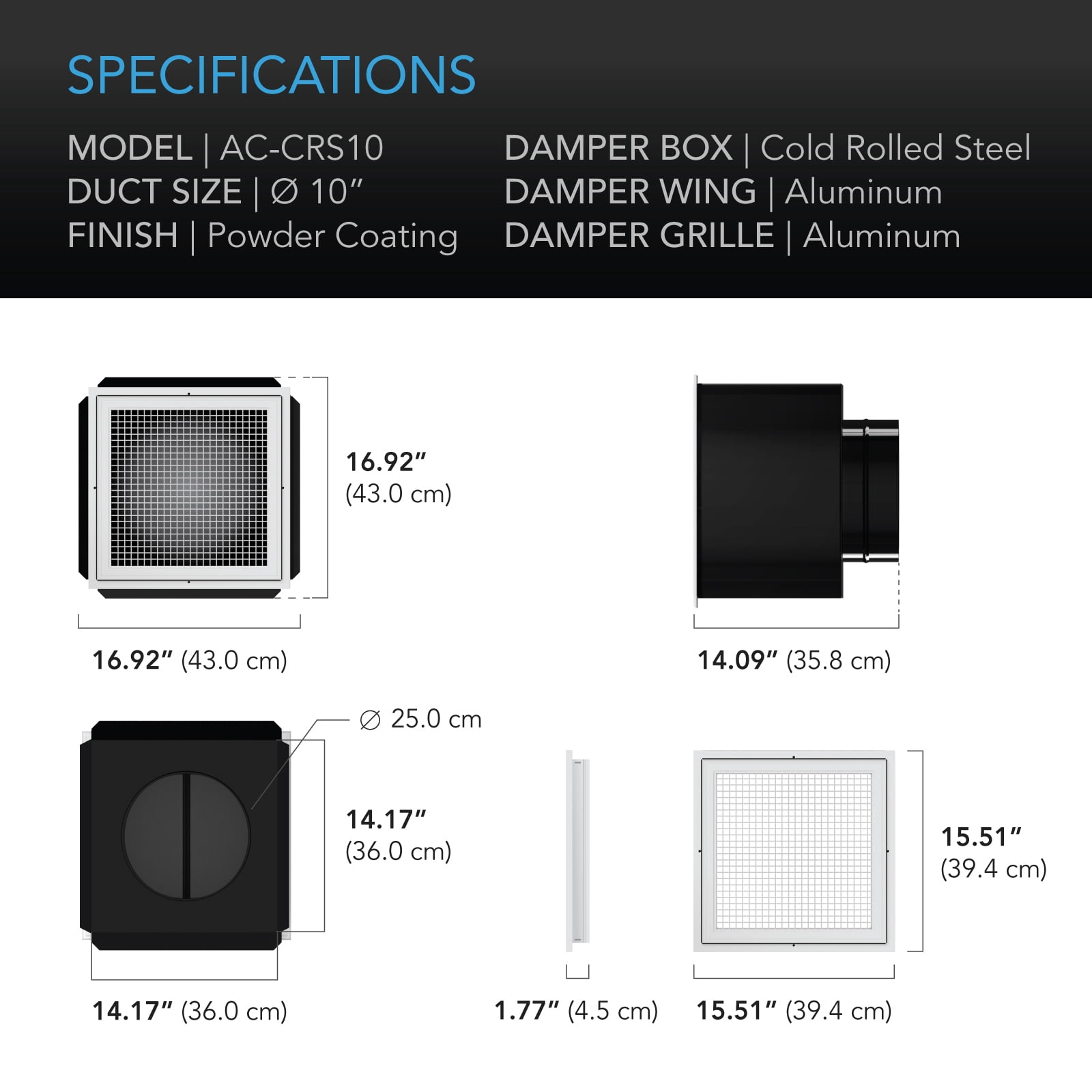 AC Infinity CLOUDWAY Whole House EC Fan S10, 1200 CFM with Remote 10-Speed Wireless Fan Controller, 10” Ceiling Mount House Attic Vent Fan, Exhaust Home Ventilation System