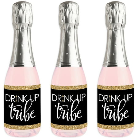 Spider Bottle Mini (Bride Tribe - Mini Wine and Champagne Bottle Label Stickers - Bridal Shower or Bachelorette Party Favor Gift - Set of)