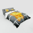 thumbnail image 3 of Ambesonne Grey Bedding Set 3 Pcs, Warm Rose Brick Wall, Twin, Grey Orange, 3 of 3