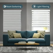 CHICOLOGY Zebra Roller Shades | Room Darkening | Artic White |23W X 72H| Dual Layer Light Filtering Blinds | Cordless Window Shades for Home & Office | Easy Install
