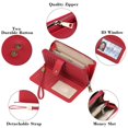 thumbnail image 5 of Cartera para mujer, tipo sobre, de piel, con bloqueo RFID, tipo sobre, de gran capacidad, con tarjetero y correa de mano, 5 of 5