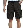 thumbnail image 2 of Chiccall Mens Cotton Shorts Elastic Waist Drawstring Multiple Pockets Cargo Shorts Outdoor Hiking Running Casual Shorts, 2 of 2