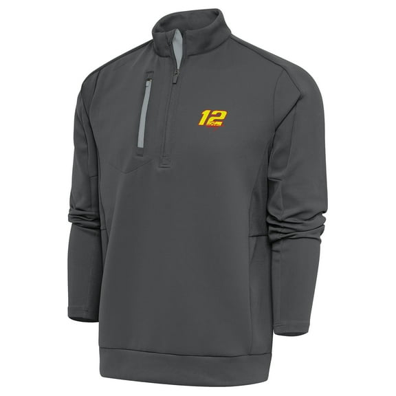 Men's Antigua Pewter Ryan Blaney Generation Quarter-Zip Pullover Top