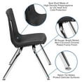 thumbnail image 6 of Emma + Oliver Mobile 86" Oval Wave Activity Table Set-14" Student Stack Chairs, Oak/Black, 6 of 15