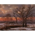 thumbnail image 2 of Johan Christian Dahl 24x19 Black Ornate Framed Double Matted Museum Art Print Titled: Danish Winter Landscape with Dolmen (1838), 2 of 5