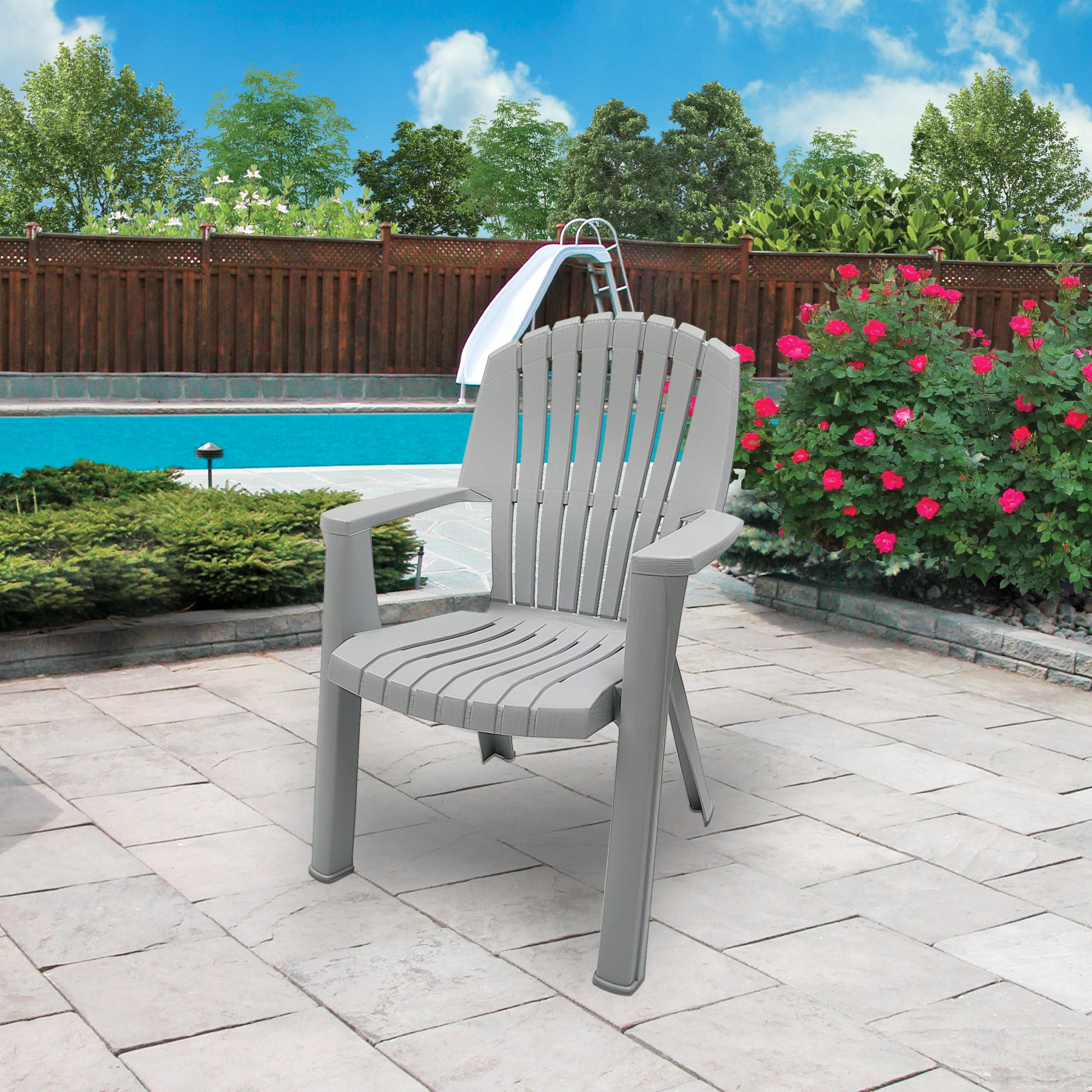 Gracious Living Outdoor Cape Cod Adirondack Chair Neutral Gray
