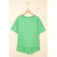 thumbnail image 7 of Mint Green Sequin Mardi Gras Mask Tee & Drawstring Shorts Set – Casual Summer Outfit for Women, XL, 7 of 7