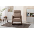 thumbnail image 3 of Nursery Rocking Chair with Wood Legs, Modern Glider Rocker Chair with Two Side Pockets, Rocking Armchair for Nursery Living Room Bedroom, Camel, 3 of 9