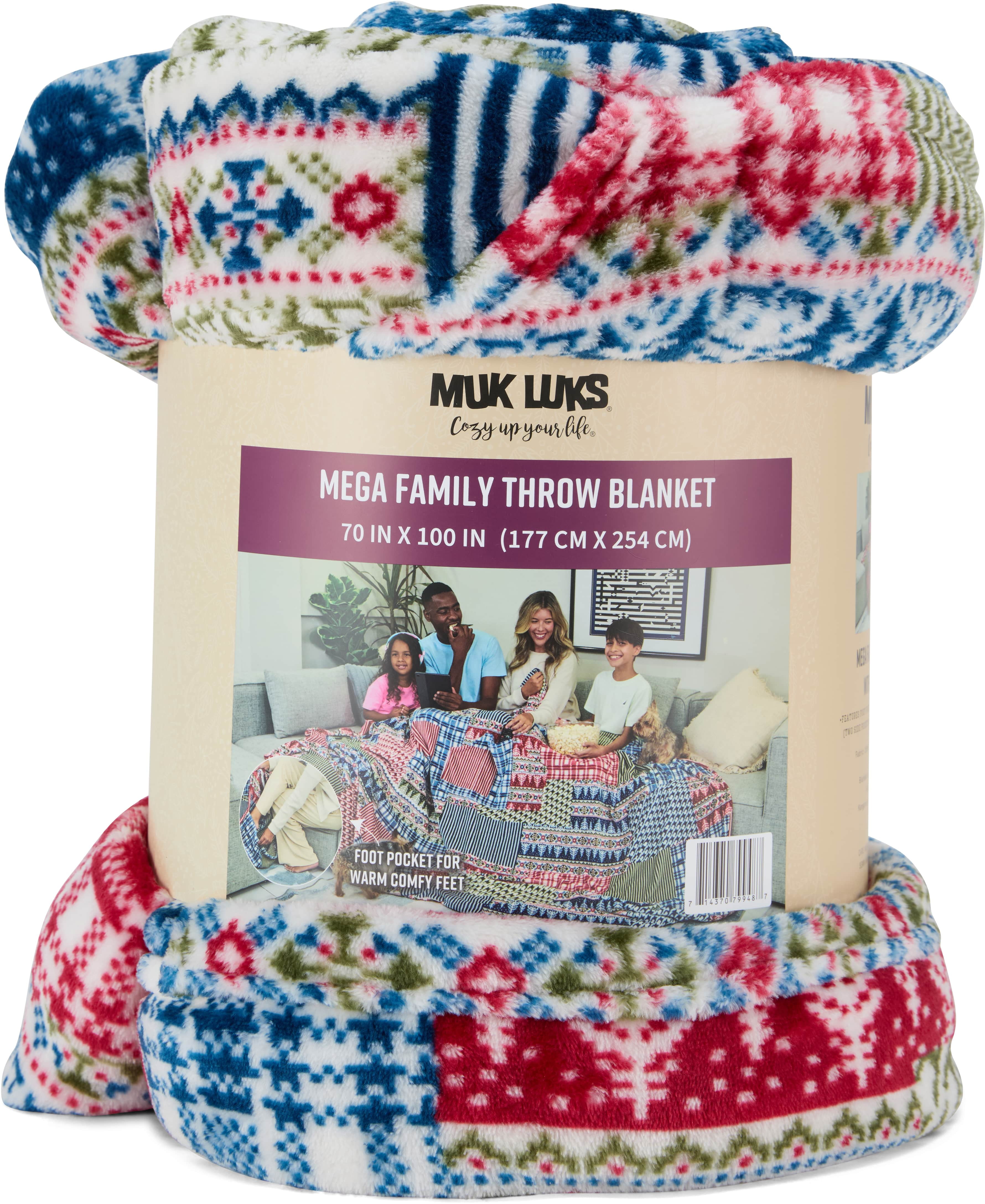 Muk Luks Luxurious and Soft Extra Large Green Family Throw Blanket