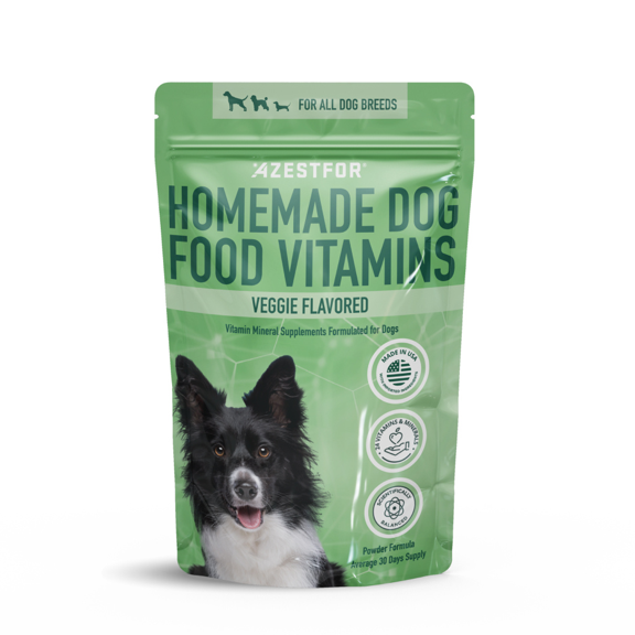 Dog Vitamins Supplements Raw and Homemade Dog Food Mutivitamins Minerals Powder 1lb Veggie Flavor