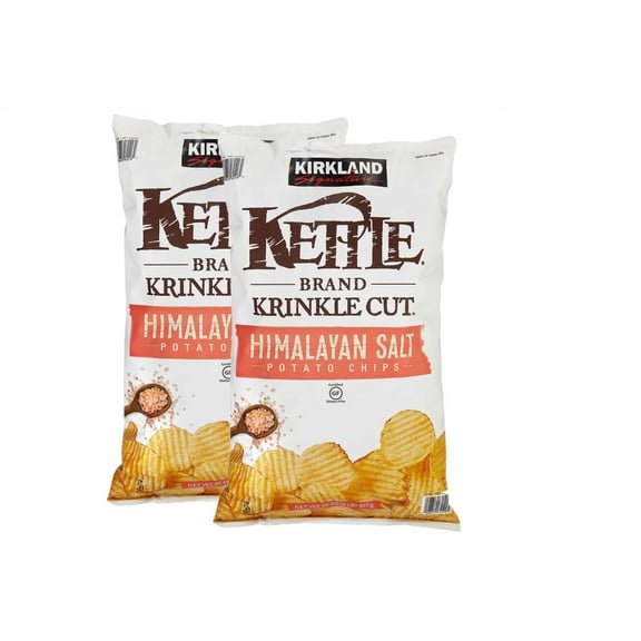 2 Pack | Kirkland Signature Krinkle Cut Kettle Chips, Himalayan Salt, 32 oz