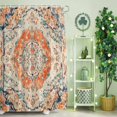 thumbnail image 2 of Shower Curtain, Mid Century Retro Flower Texture Waterproof Shower Curtain Set with Hooks for Bathroom Showers,Stalls and Bathtubs,72x72In Boho Ethnic Floral Art, 2 of 9