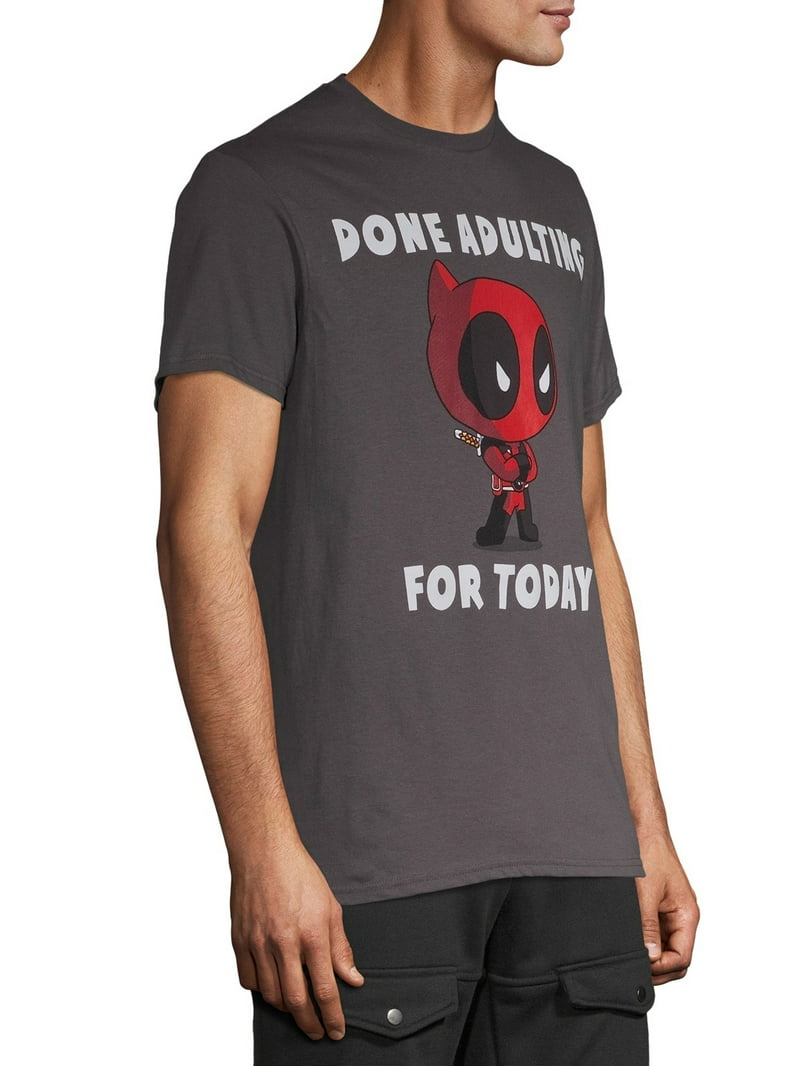 T-shirt Marvel Deadpool Homme (Taille L) – Vert – Logo Épelé – Bon état