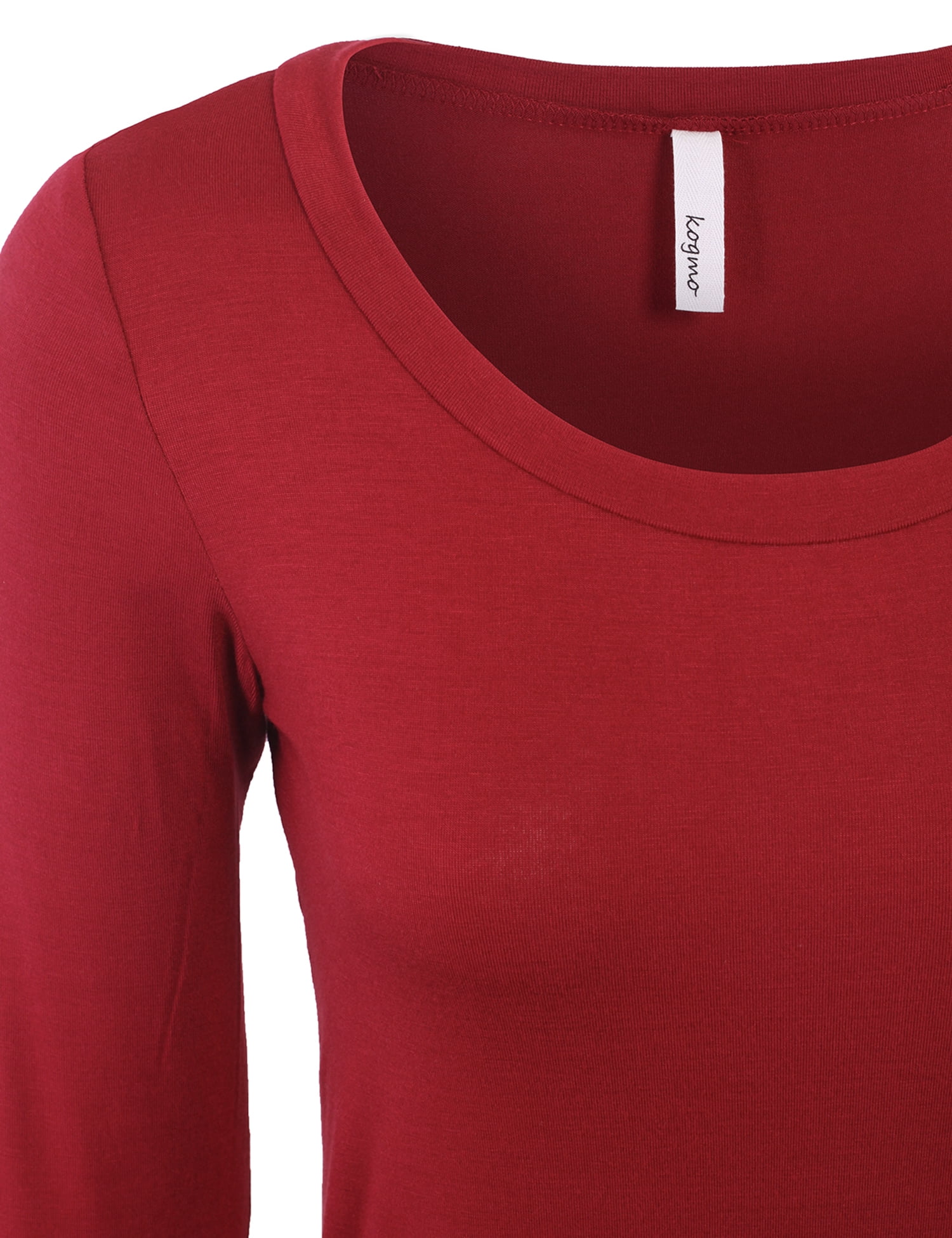 Womens Long Sleeve Solid Basic Drape Top Side Shirring Tunic (S-3X) - image 4