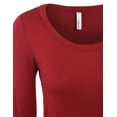 thumbnail image 4 of KOGMO Womens Long Sleeve Solid Basic Drape Top Side Shirring Tunic (S-3X), 4 of 6