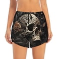 thumbnail image 2 of Daiia Vintage Pattern Flower Skull Pattern Women's 2 in 1 Running Shorts - Lightweight Athletic Workout Gym Yoga Shorts Liner with Phone Pockets-XX-Large, 2 of 7