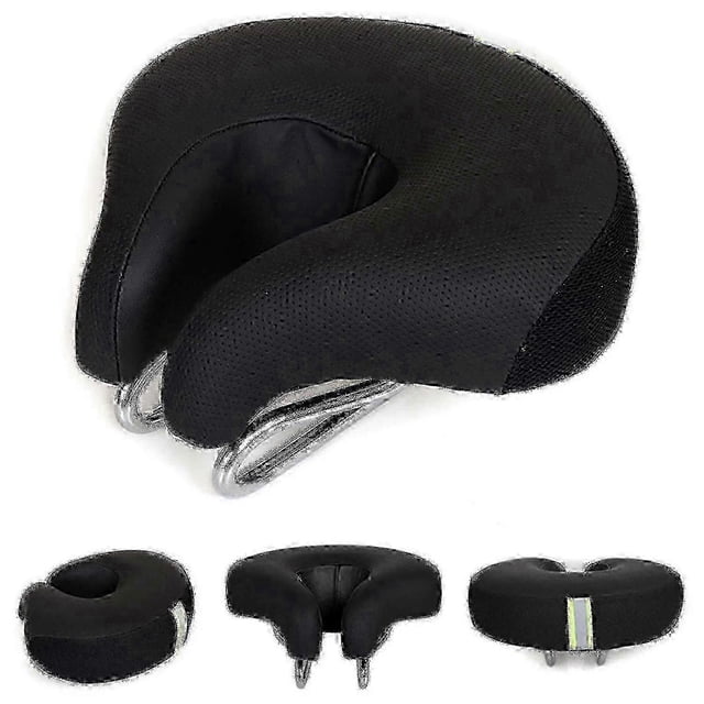 No Nose Bicycle Saddle for Mountain Bike/MTB, Extra Padding Comfortable Ergonomic Design for Men Women Cycling Exercise Pressure Relief