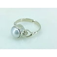 thumbnail image 2 of Navya Craft Freshwater Pearl 925 Sterling Silver Handmade Duel Heart Women Ring, Pearl Jewelry Size 10.0, 2 of 5