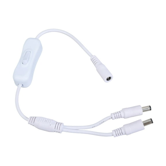 5.5x2.1mm DC5521 Y Splitter Cable Female to 2 Male Power Extension with Switcher for LED Lights 37CM