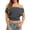 Dark Gray, variant on Duoif Womens Tank Tops Off Shoulder Long Sleeve Crop, Slim Fit Going Out Top Womens Shirts Blackish Green L