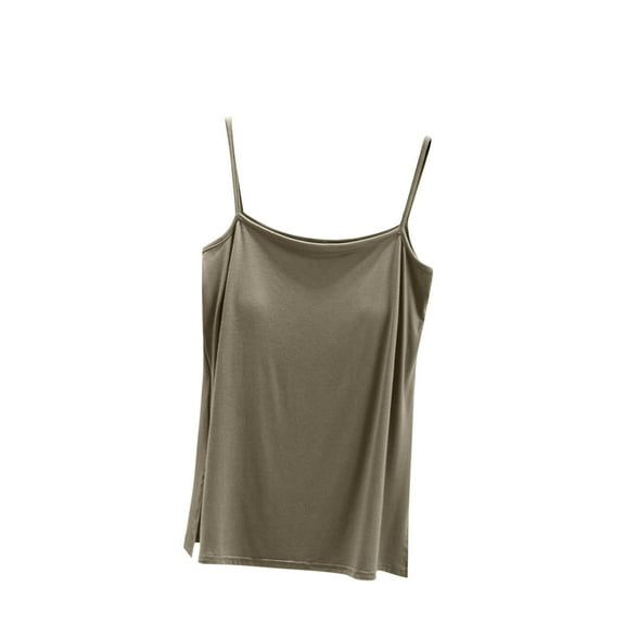 cfhntfmh Sleep Tops for Women Bulit in Bras Sleeveless Lounge Camisole Sleepwear Comfy Spaghetti Strap Tank Shirts