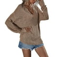 thumbnail image 1 of Pull Col en V, Pull Ajouré pour Femmes Manches Longues Pull Épaules Dénudées Conçu pour la Perfection, 1 of 5