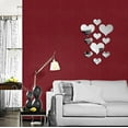thumbnail image 2 of 10 pegatinas de pared con espejo de corazón, espejos de corazón acrílicos 3D, decoración de pared, arte de corazón extraíble, pegatina de pared para sala de estar, dormitorio, decoración del hogar ER, 2 of 3