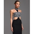 thumbnail image 4 of Vestido BELLA BARNETT Opulent Halter adornado con escote negro, 4 of 5