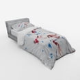thumbnail image 3 of Ambesonne Ethnic Bedding Set 4 Pcs, Traditional Ink Painting, Queen, Red and Blue, 3 of 3