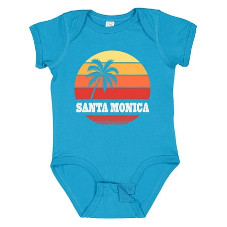 

Inktastic Santa Monica California Vacation Retro Sunset Gift Baby Boy or Baby Girl Bodysuit